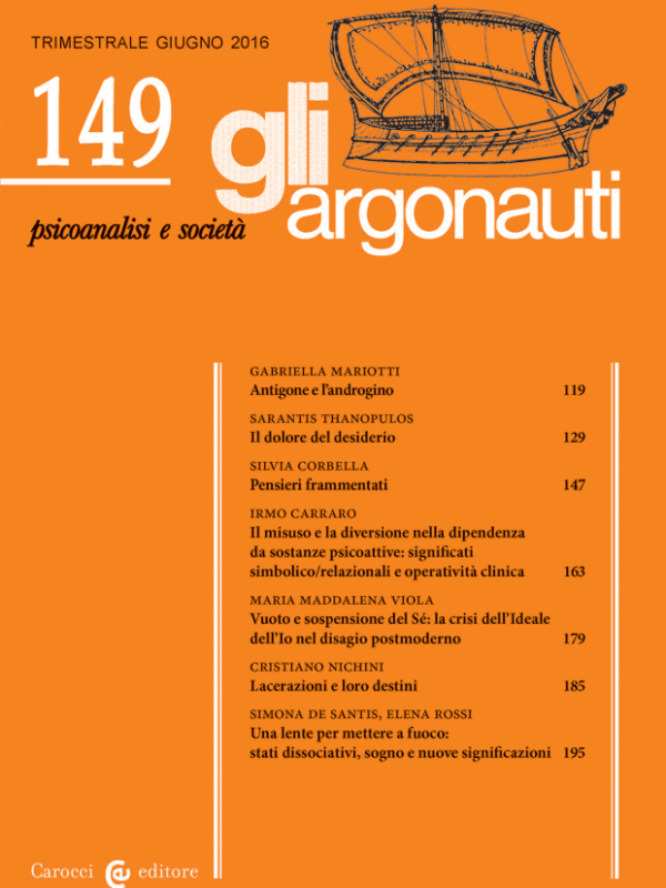 Gli Argonauti. Rivista di Psicoanalisi e Società. Numero 149