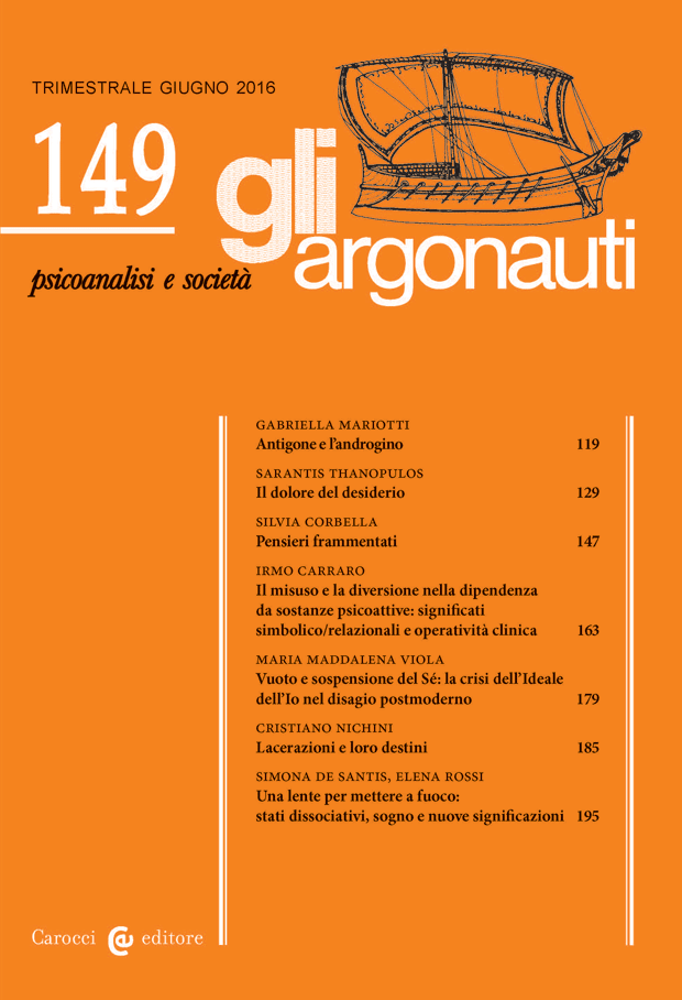 Gli Argonauti. Rivista di Psicoanalisi e Società. Numero 149