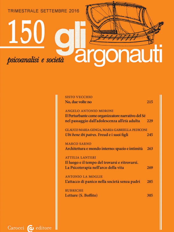 Gli Argonauti. Rivista di Psicoanalisi e Società. Numero 15o, Settembre 2016