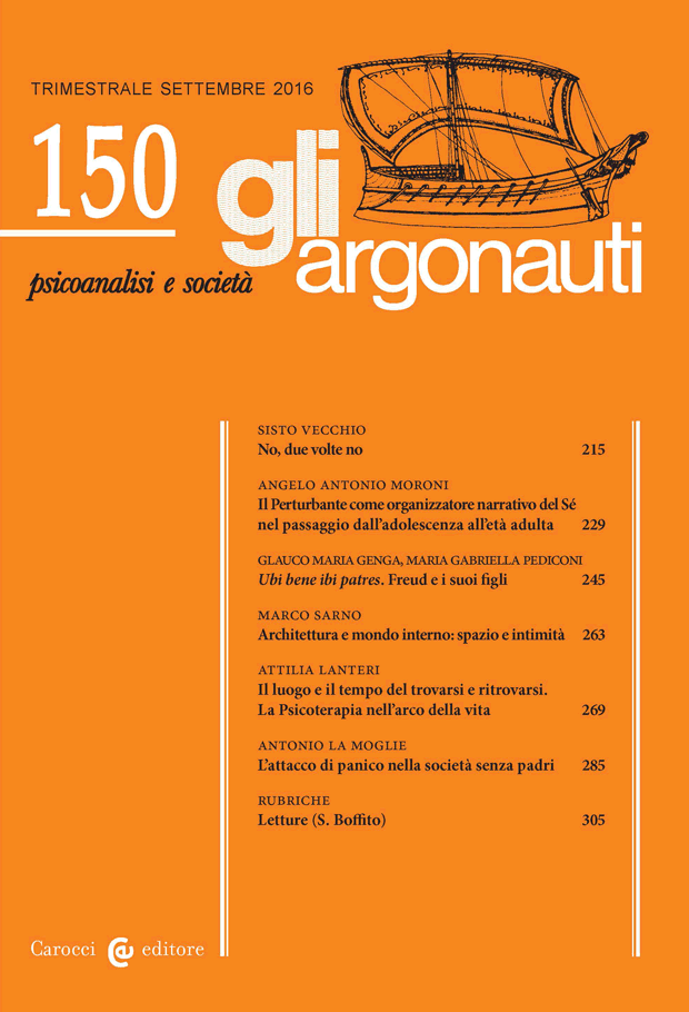 Gli Argonauti. Rivista di Psicoanalisi e Società. Numero 15o, Settembre 2016