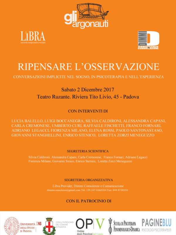 Convegno Gli Argonauti 2017. Ripensare l'osservazione