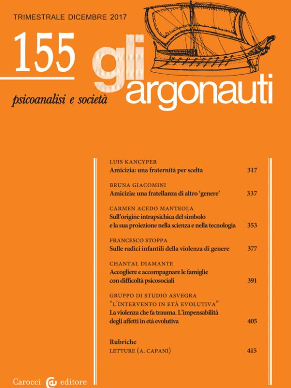 Gli Argonauti. Psicoanalisi e Società. Abstract del N° 155, Dicembre 2017
