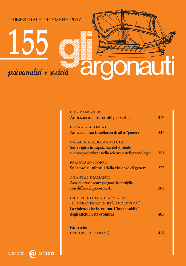 Gli Argonauti. Psicoanalisi e Società. Abstract del N° 155, Dicembre 2017