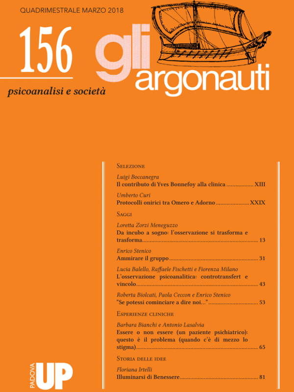 Gli Argonauti Psicoanalisi e società. Numero 156 della rivista