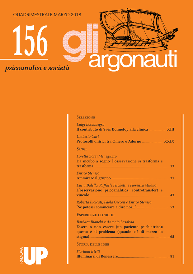 Gli Argonauti Psicoanalisi e società. Numero 156 della rivista